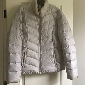 Silver down puffer coat Eddie Bauer